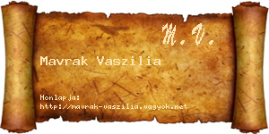 Mavrak Vaszilia névjegykártya